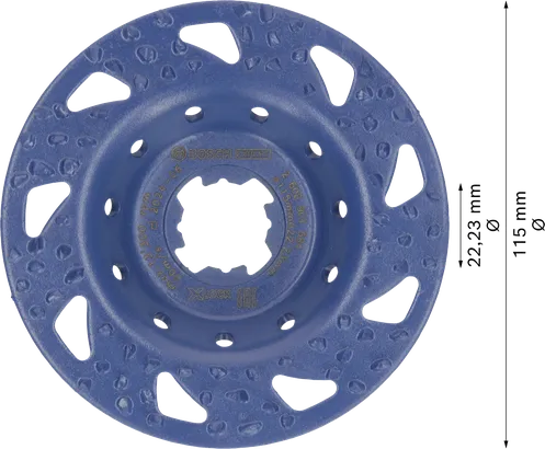 Cabezal de rectificado de carburo multimaterial Bosch EXPERT, plano.
